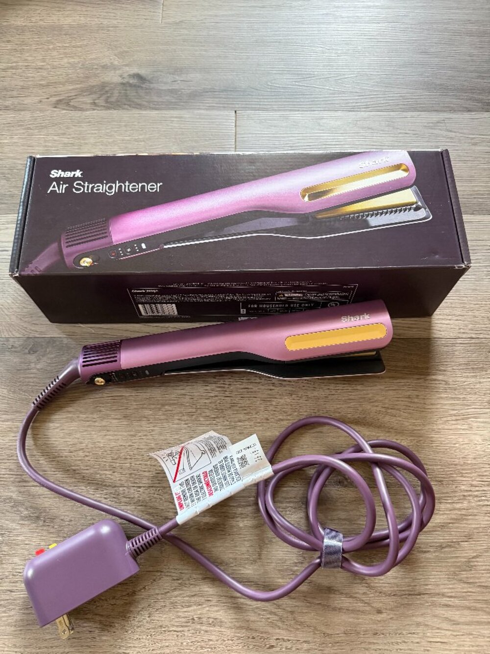 Shark Beauty SilkiPro Wet to Dry hair straightener in Plum Satin with box